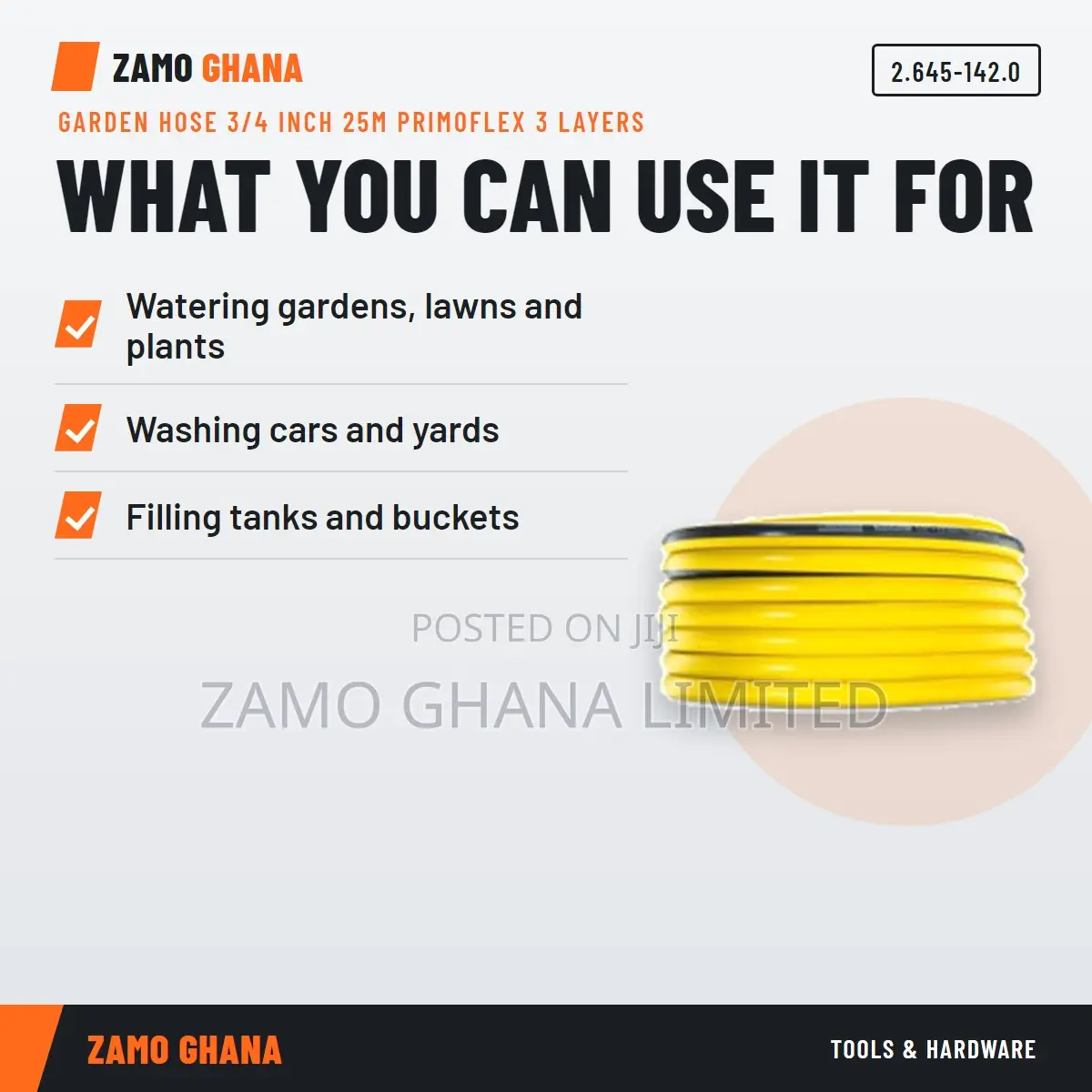 Garden Hose 3/4 Inch 25M Primoflex 3 Layers - 2.645-142.0