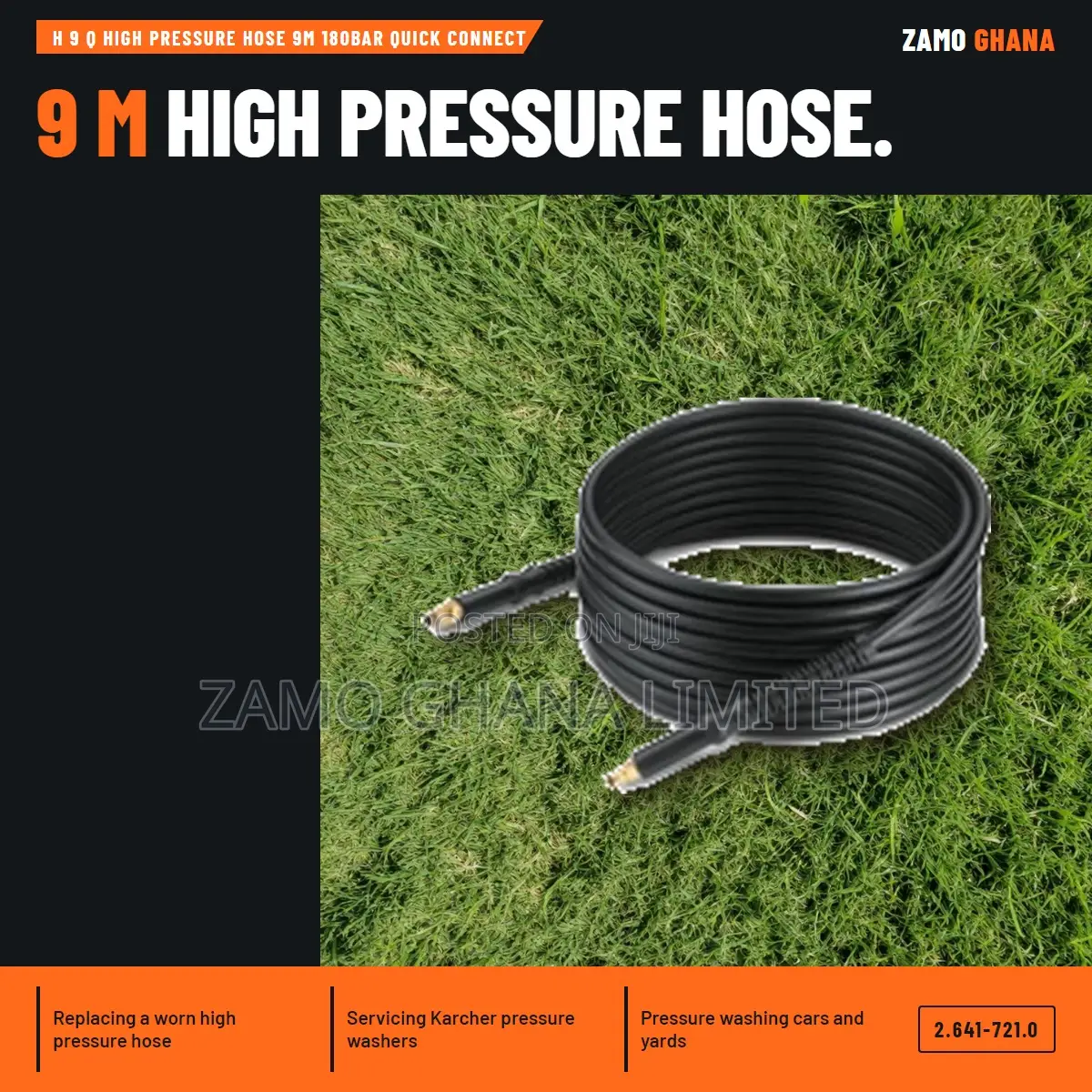H 9 Q High Pressure Hose 9M 180Bar Quick Connect - 2.641-721.0