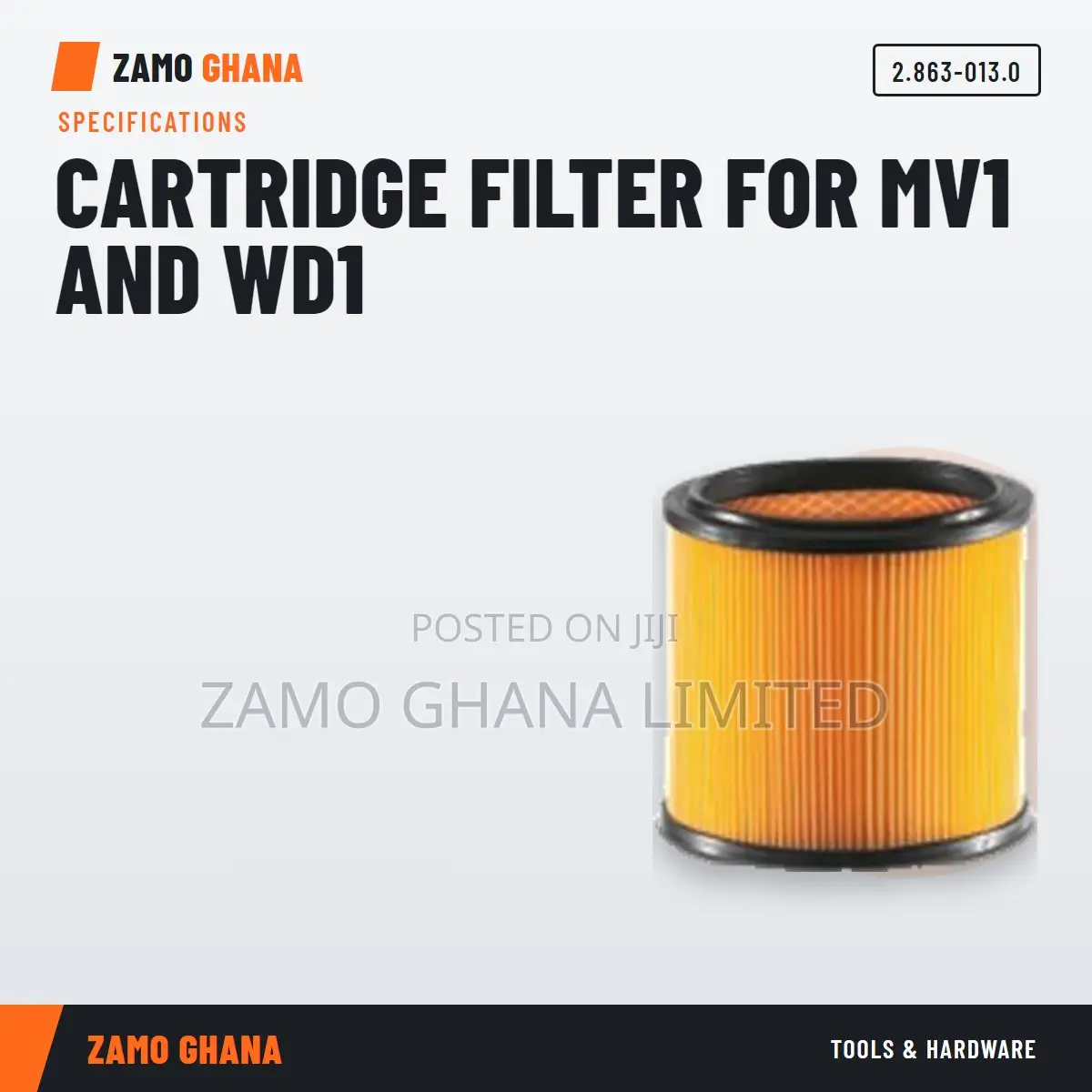 Cartridge Filter for Mv1 and Wd1 - 2.863-013.0