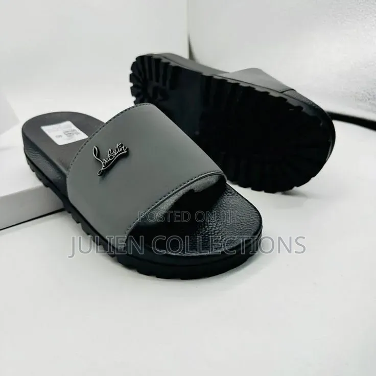 Louboutin Slide Black Grey N Green