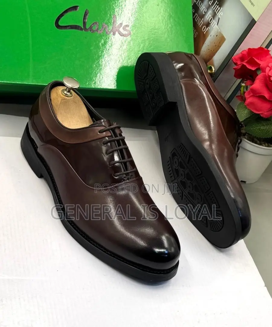 Clarks Brown Glossy Formal Lace-Up Dressing and Business Shoe