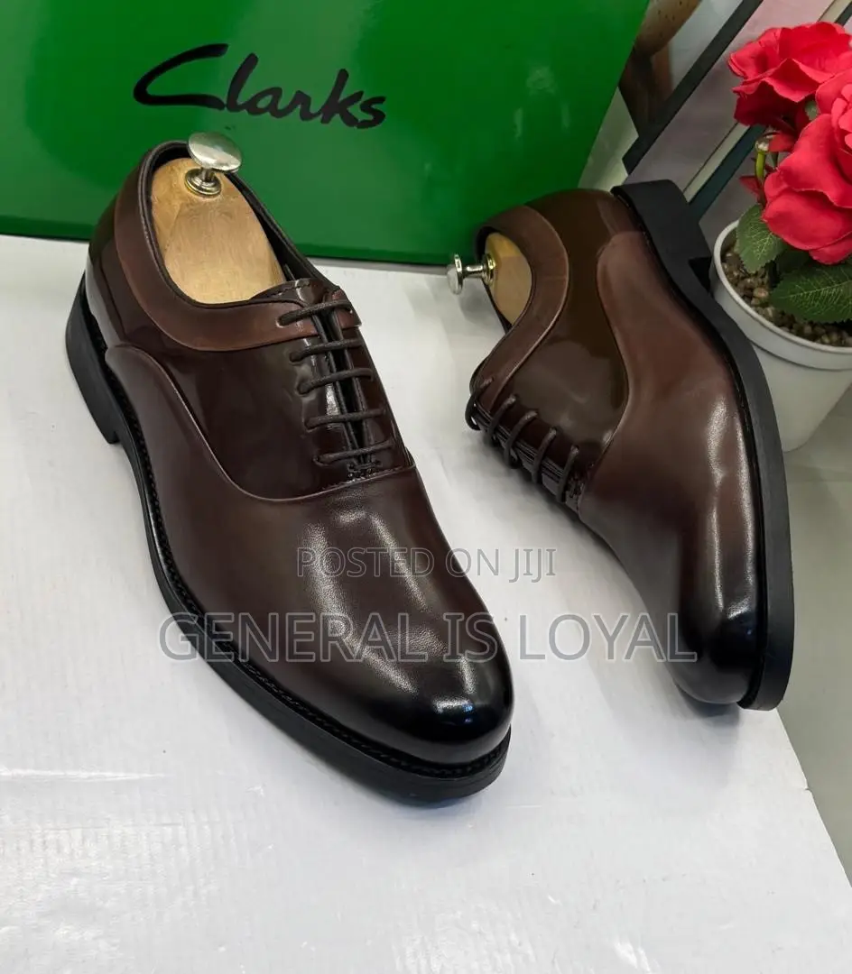 Clarks Brown Glossy Formal Lace-Up Dressing and Business Shoe