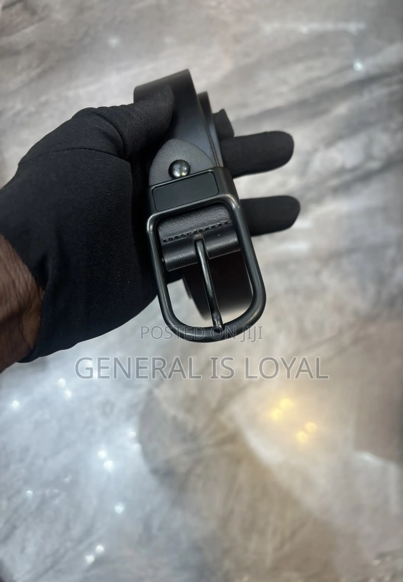 No Name Black Authentic Leather Men Dress Belt