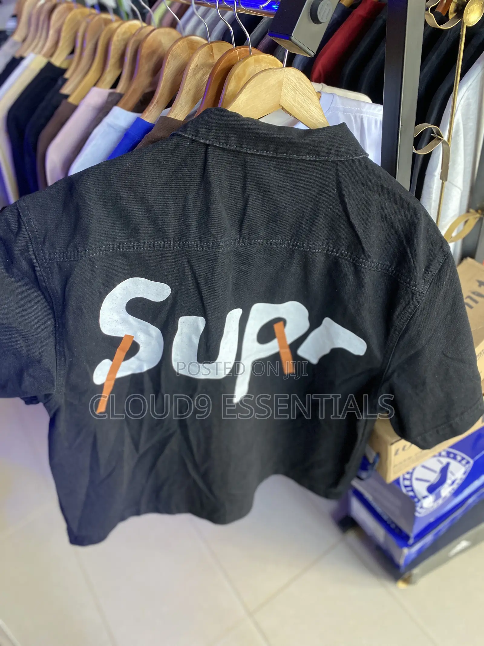 Men's Black Streetwear Shirt With Metal Clasps - XXL
