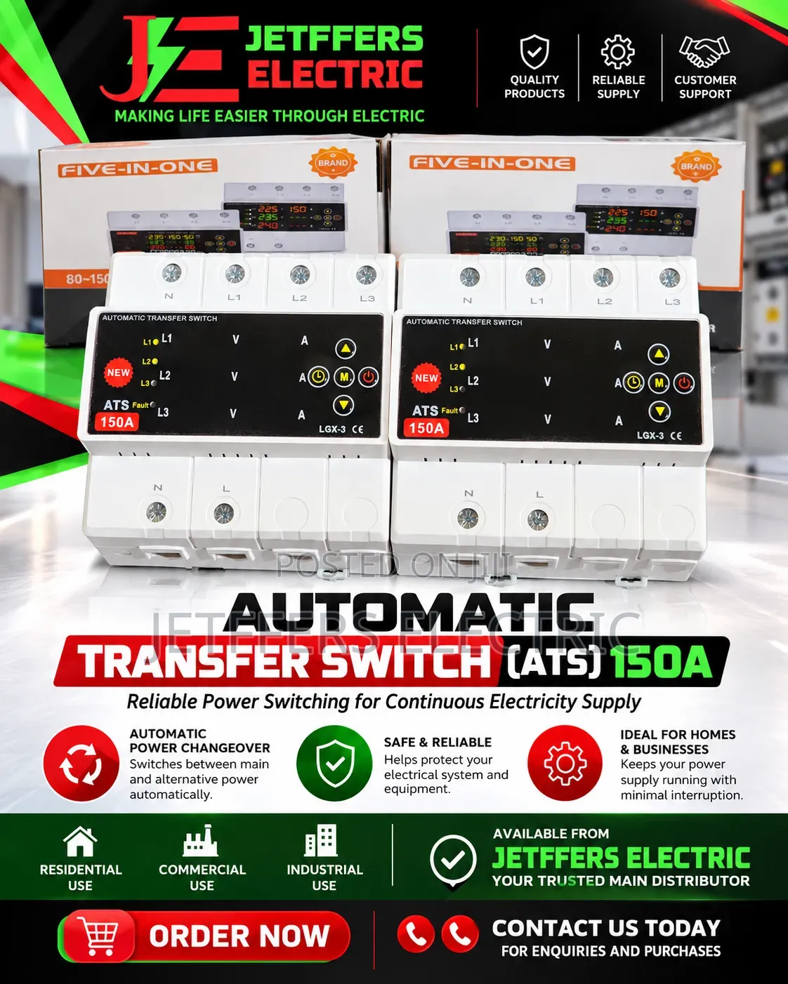 5 in 1 Automatic Transfer Switch (ATS 150)Pharse Selector&Protector