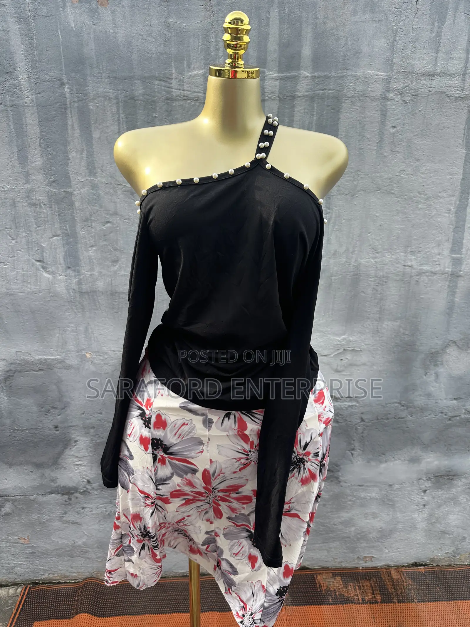 Black Long Sleeve Top & Skirt