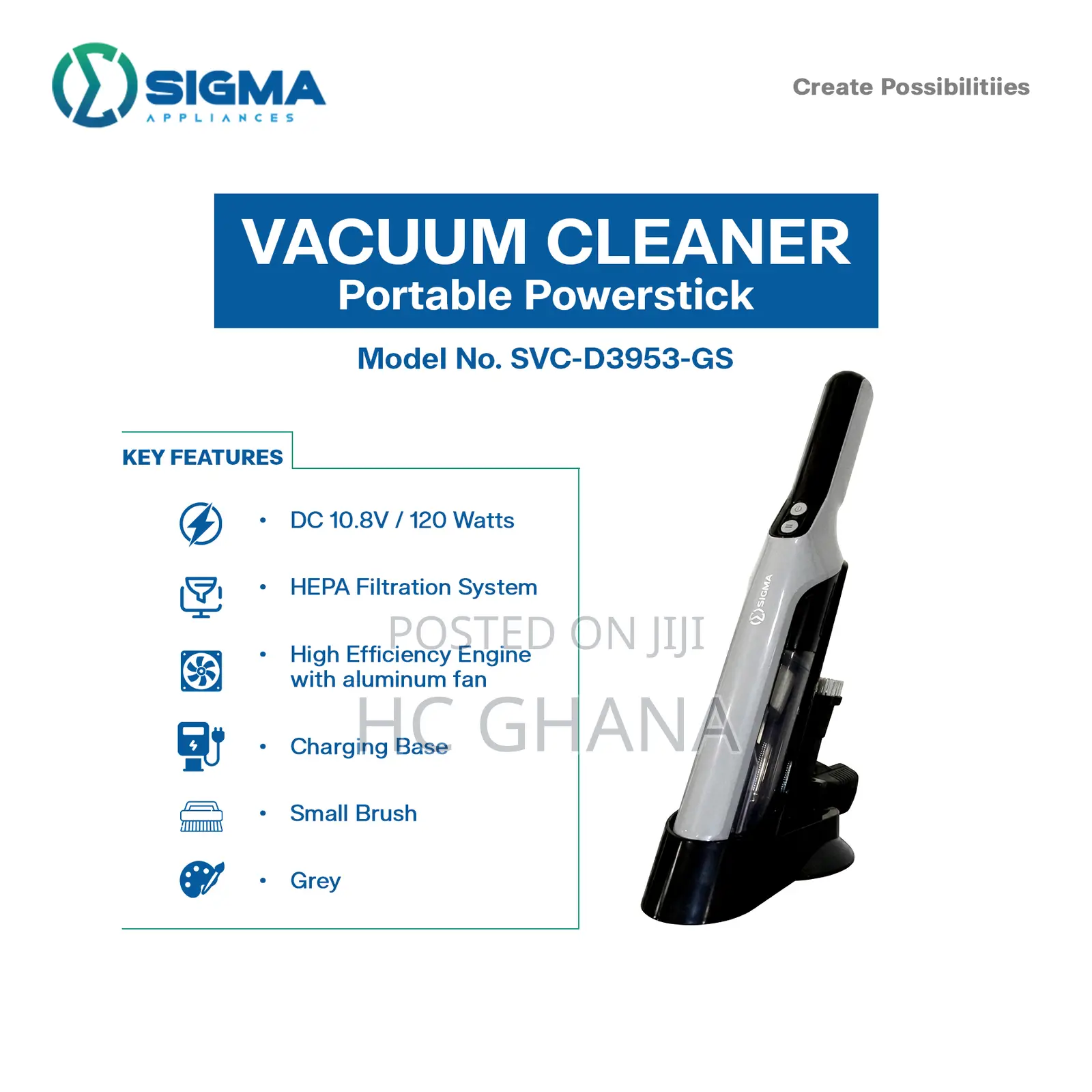 SIGMA Rechargeable Power Stick Vacuum Cleaner