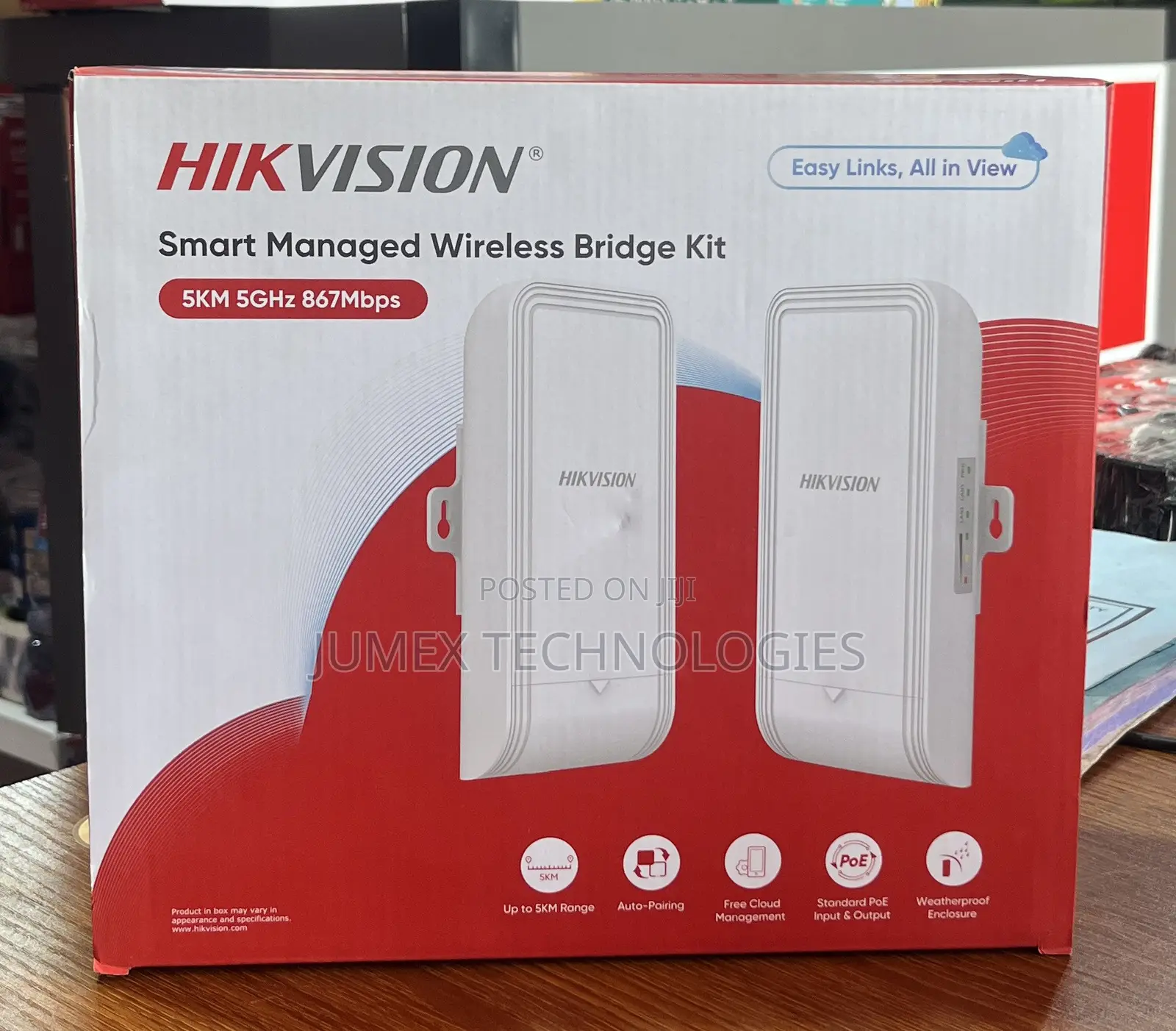 HIKVISION DS-3WF02-5AC/D 5KM Smart Managed Wireless Bridge Kit 5GHz