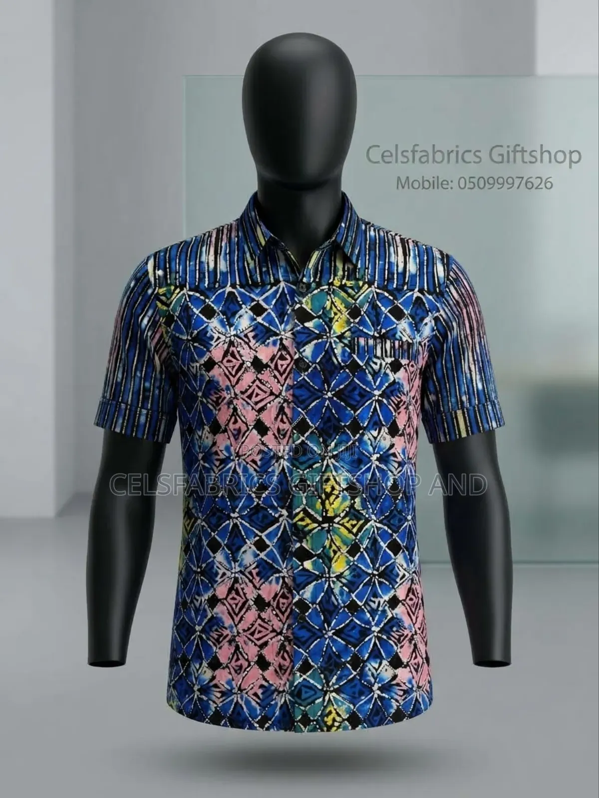 African Print Short Sleeve Shirt