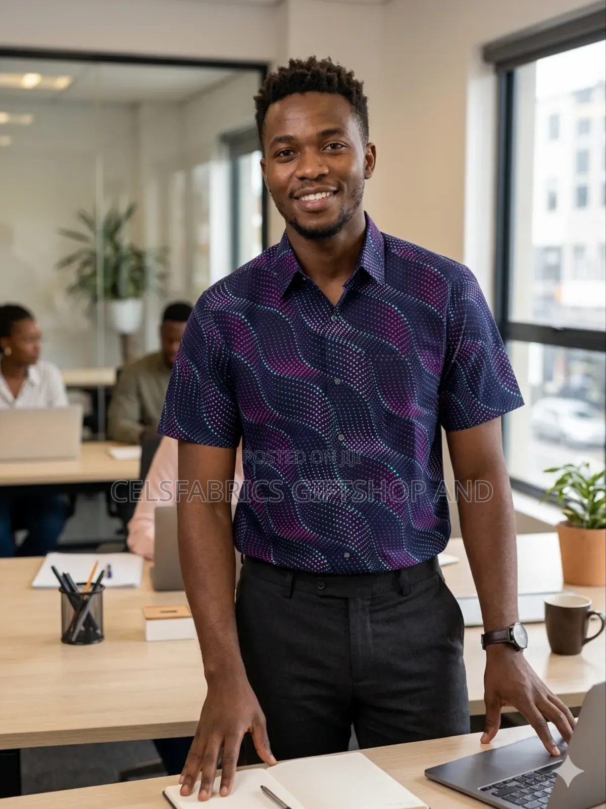 African Print Short Sleeve Shirt