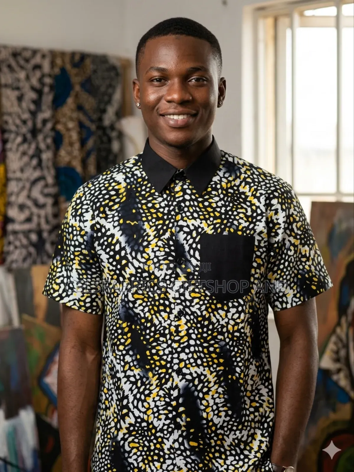 African Print Short Sleeve Shirt