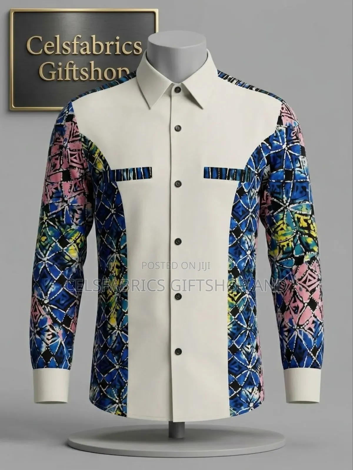 African Print Long Sleeve Shirt