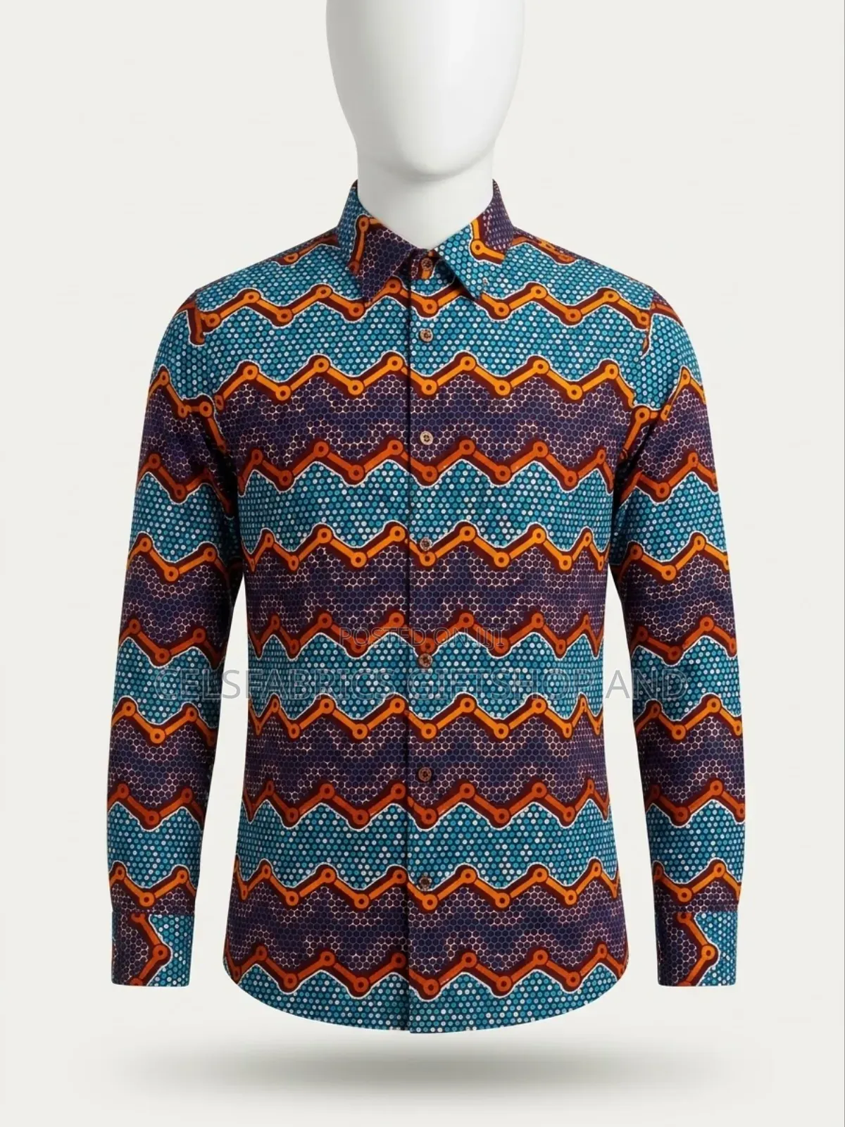 African Print Long Sleeve Shirt