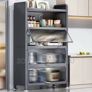 IRO Kitchen Cabinet With Dustproof Doors / Multi-Layer Kitchen Rack