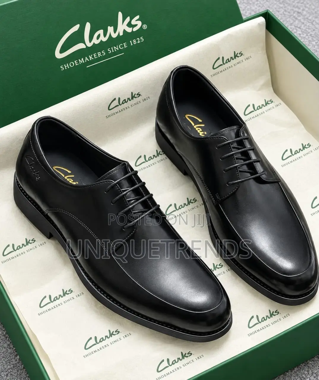 CLARKS Exotic Men’s Black Leather Corporate Shoes