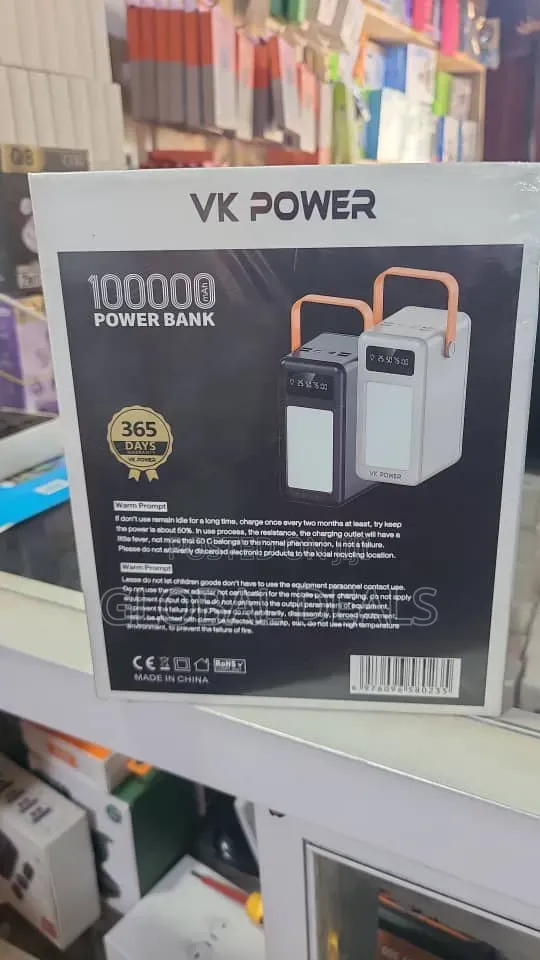 VK Power Slice 100000mAh Power Bank With LED Light & Digital Display