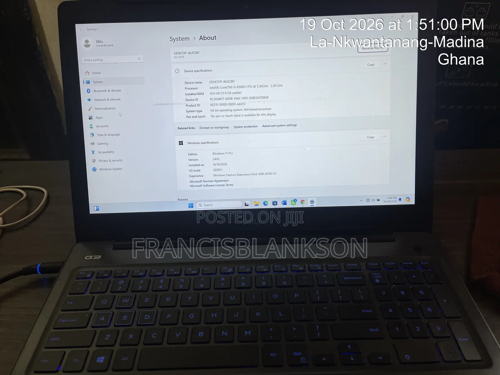 Laptop Dell G3 15 3579 16GB Intel Core i5 SSD 500GB