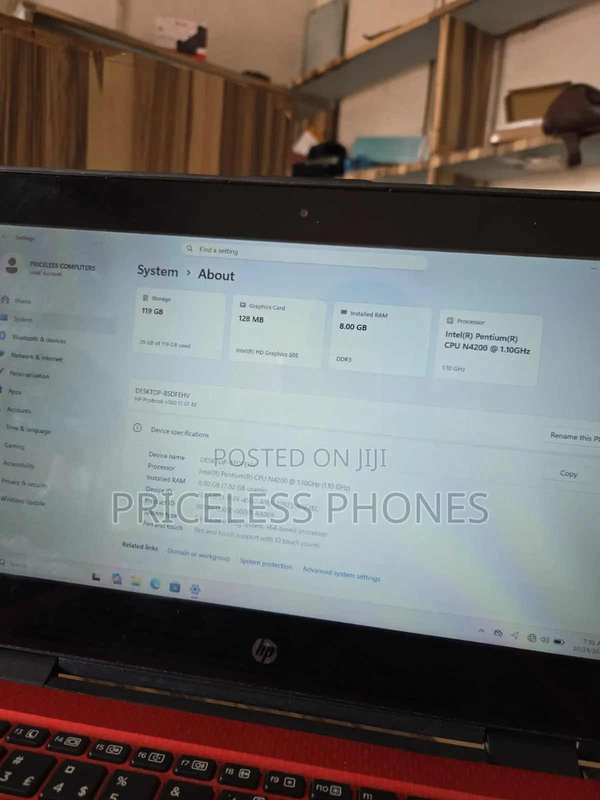 Laptop HP ProBook X360 11 G1 EE 8GB Intel Pentium SSD 128GB