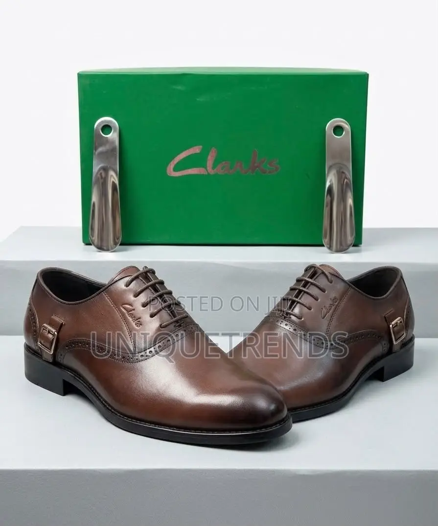 High Quality CLARKS Leather OXFORD Shoe (Brown)