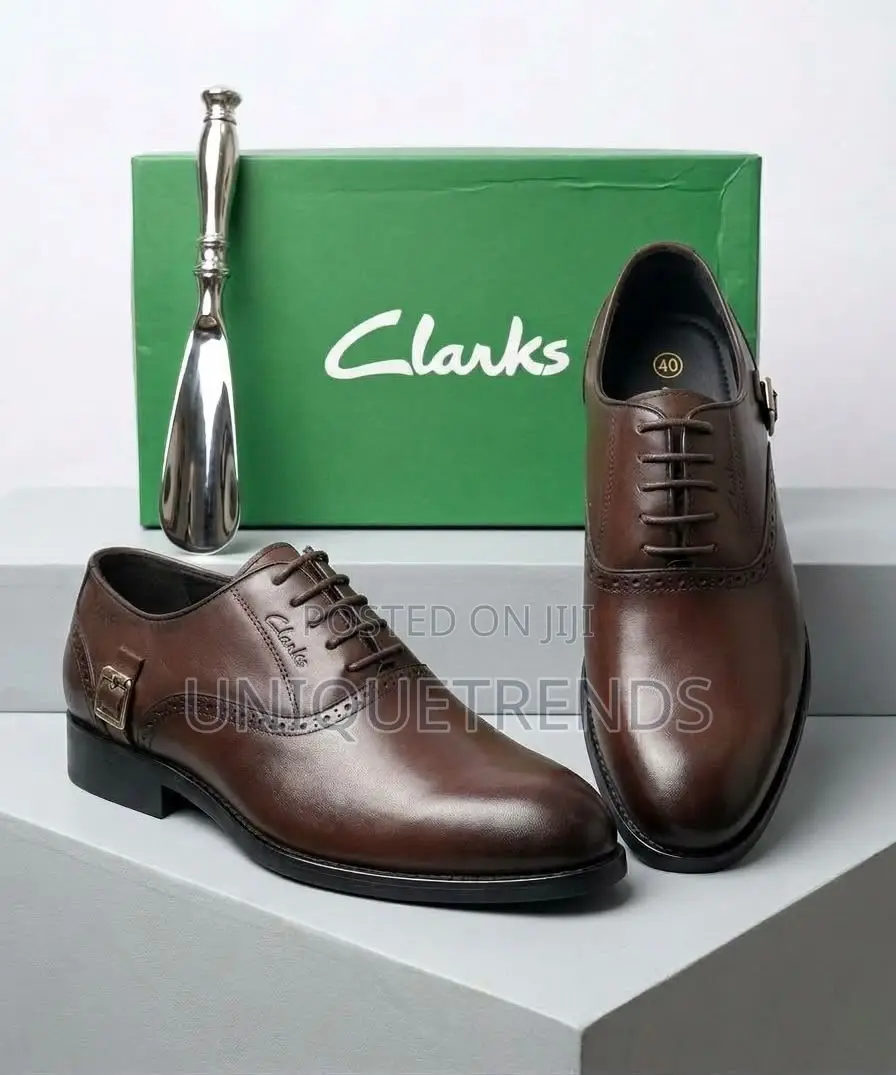 High Quality CLARKS Leather OXFORD Shoe (Brown)