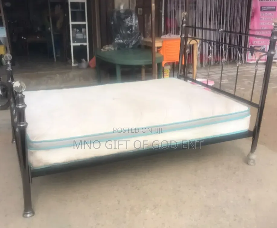 Krystal Shiny Nickel Metal 5ft Double Bedstead