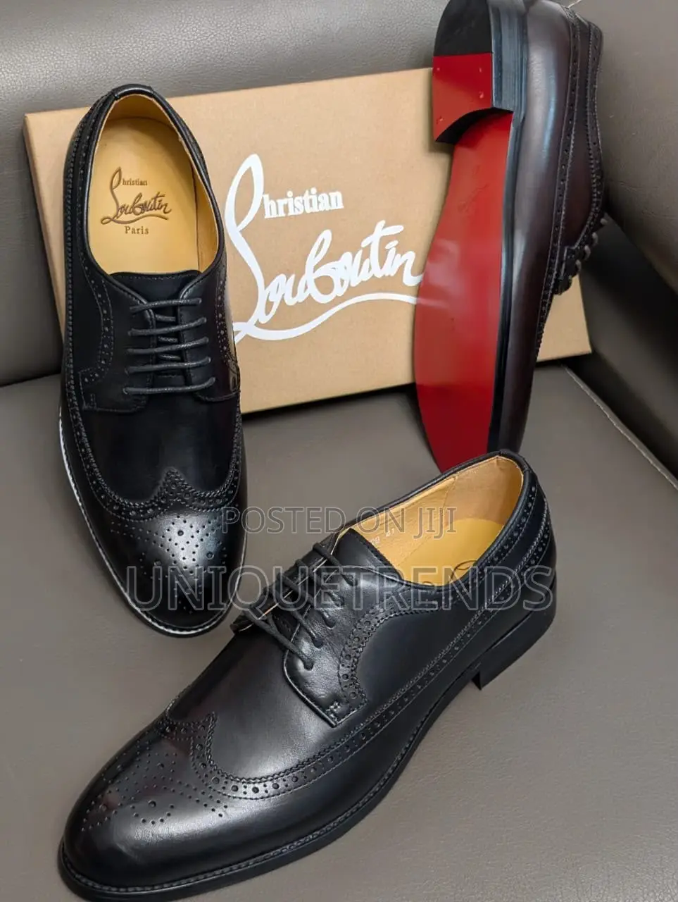 CHRISTIAN LOUBOUTIN Leather Brogue Derby Dress Shoe