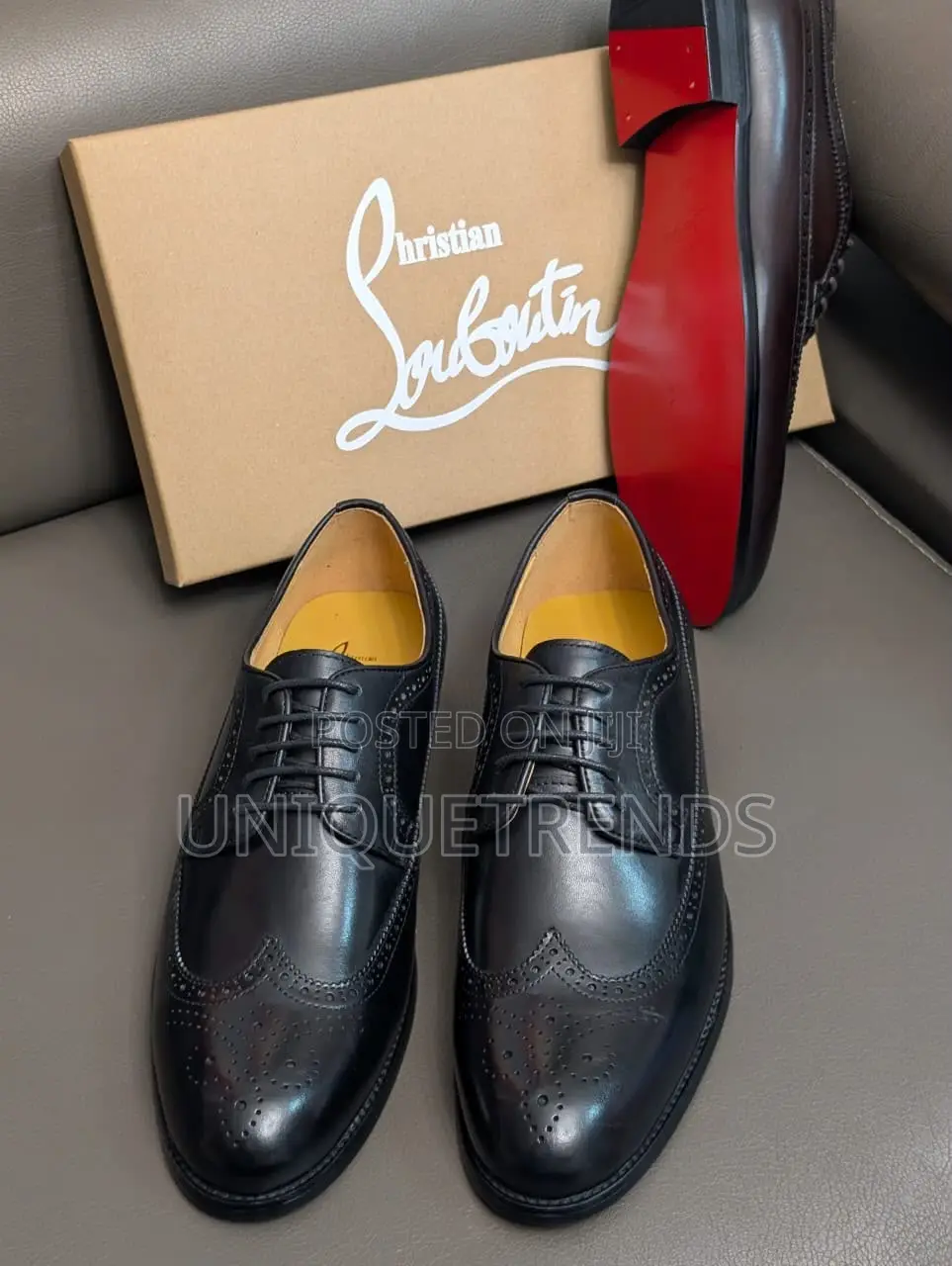 CHRISTIAN LOUBOUTIN Leather Brogue Derby Dress Shoe