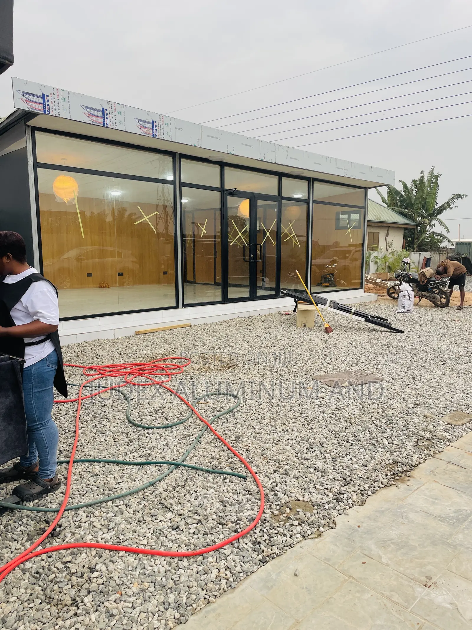Frame Front Door Glass for Shop