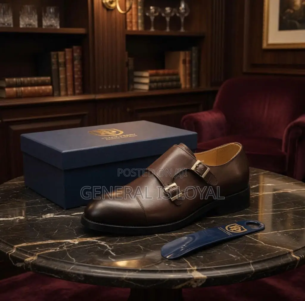 Frank Perry Monk Strap Brown Leather Men’s Shoe