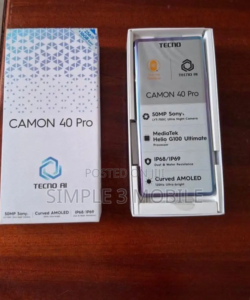 New Tecno Camon 40 Pro 5G 256 GB Purple