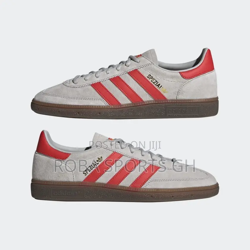 Adidas Spezial “Grey Two / Hi-Res Red / Gold Metallic” Trainers