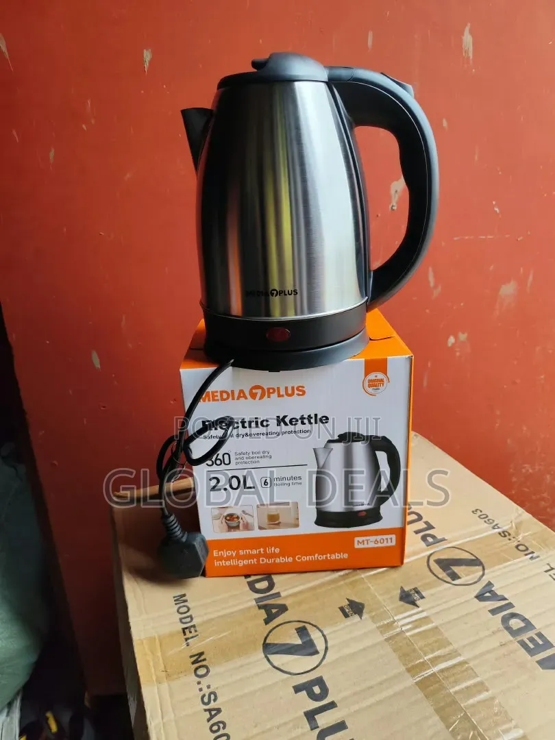 2.0L Media Plus Electric Kettle Water Heater MT-6011 Stainless Steel