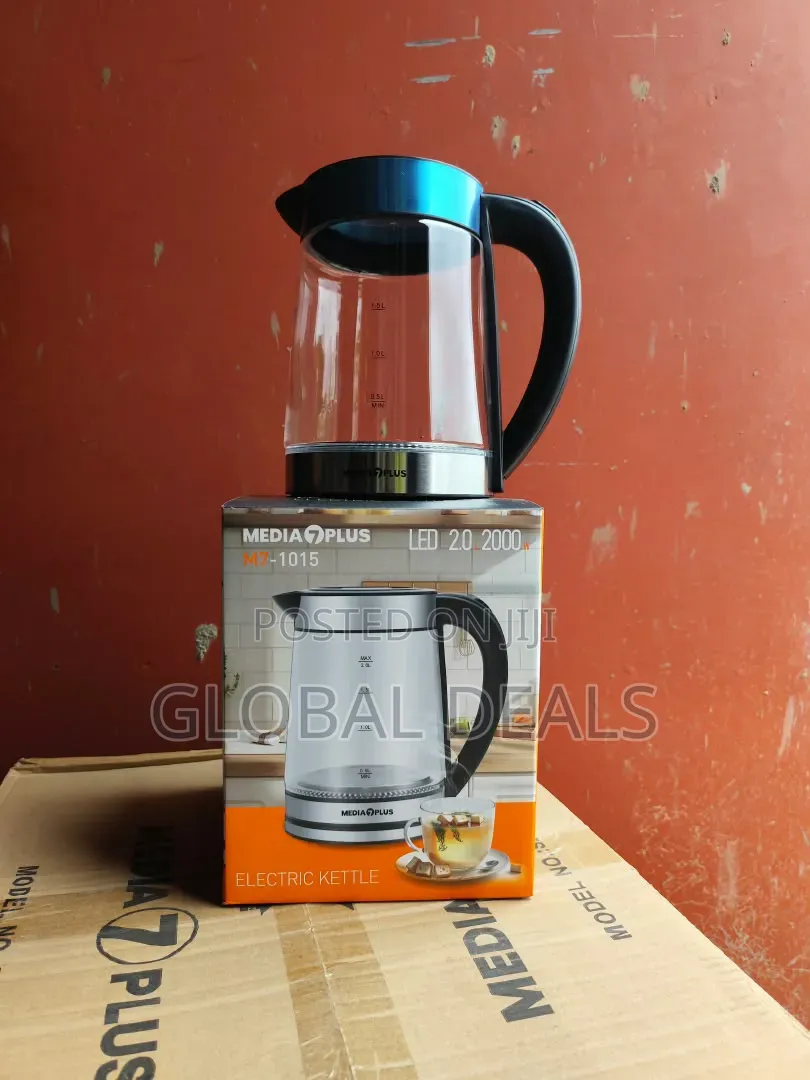 Media Plus Electric Glass Kettle Water Heater 2.0L M7-1015 - 2000W LED