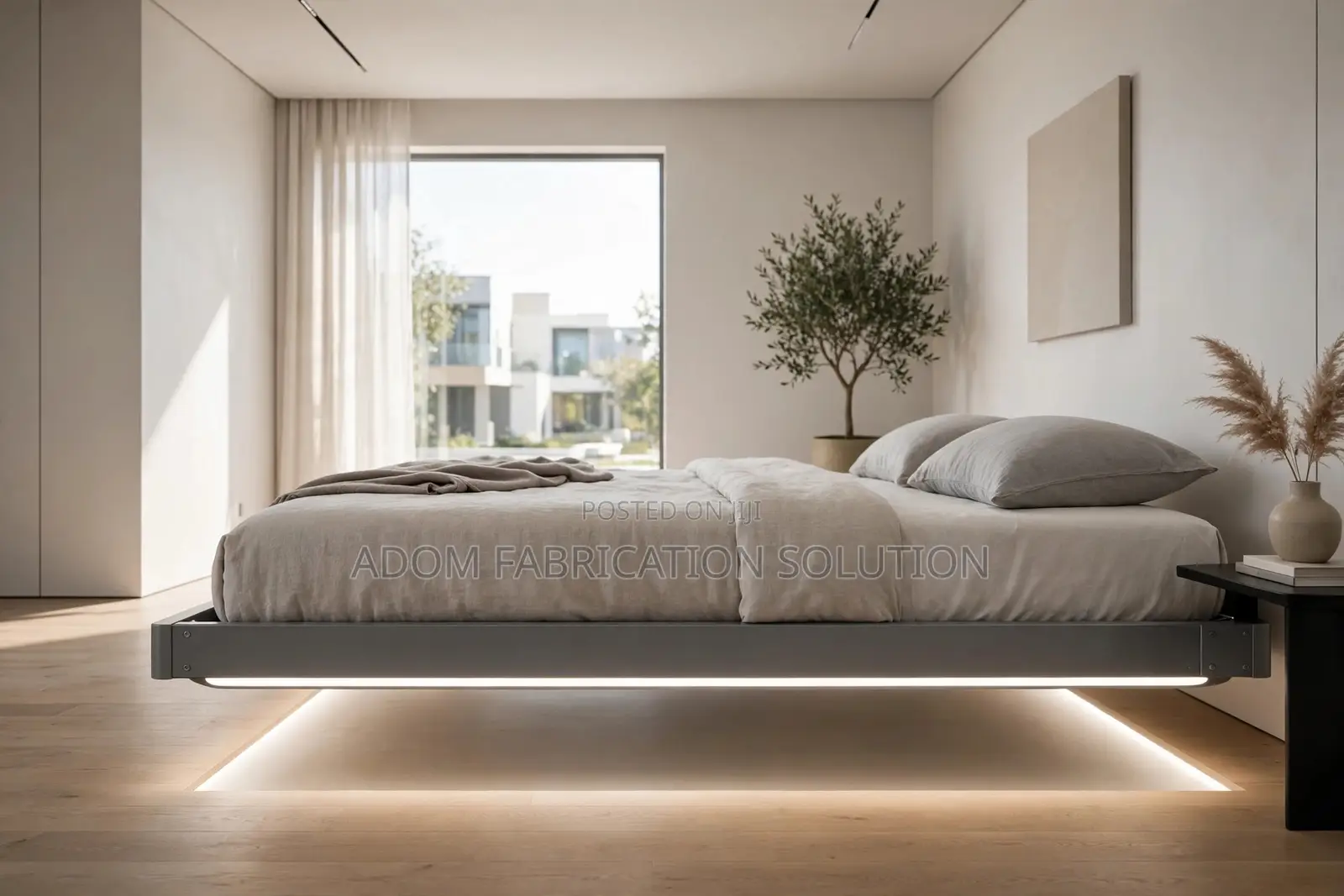 Luxury Floating Bed With LED Light - King Size 6x6 - Modern Design