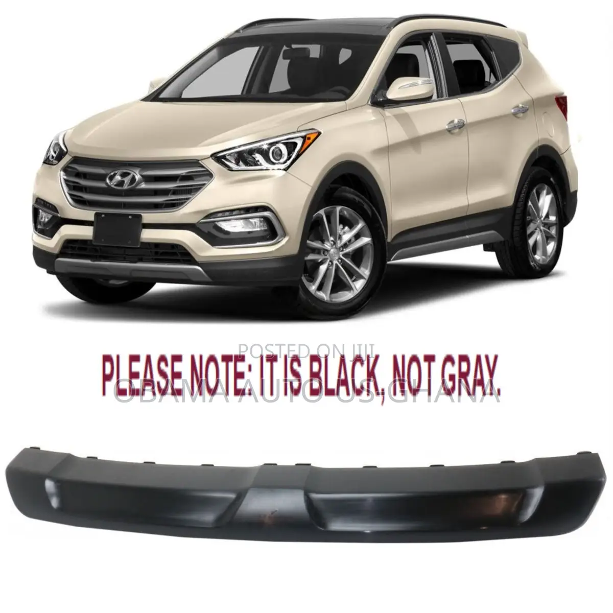 Hyundai Santa Fe Santafe 2017 2018 Front Bumper Skid Plate Spoiler Lip