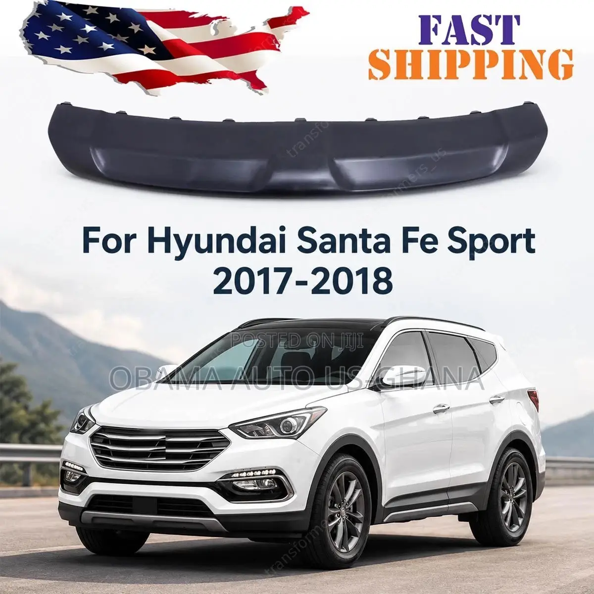Hyundai Santa Fe Santafe 2017 2018 Front Bumper Skid Plate Spoiler Lip