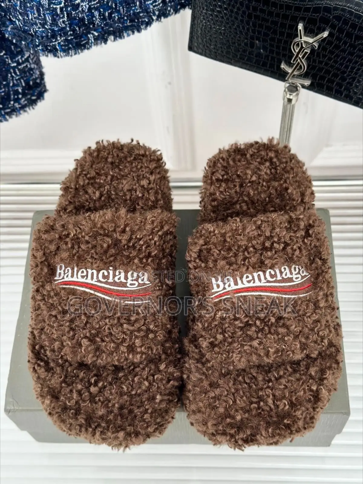 Balenciaga Political Campaign Furry Slides