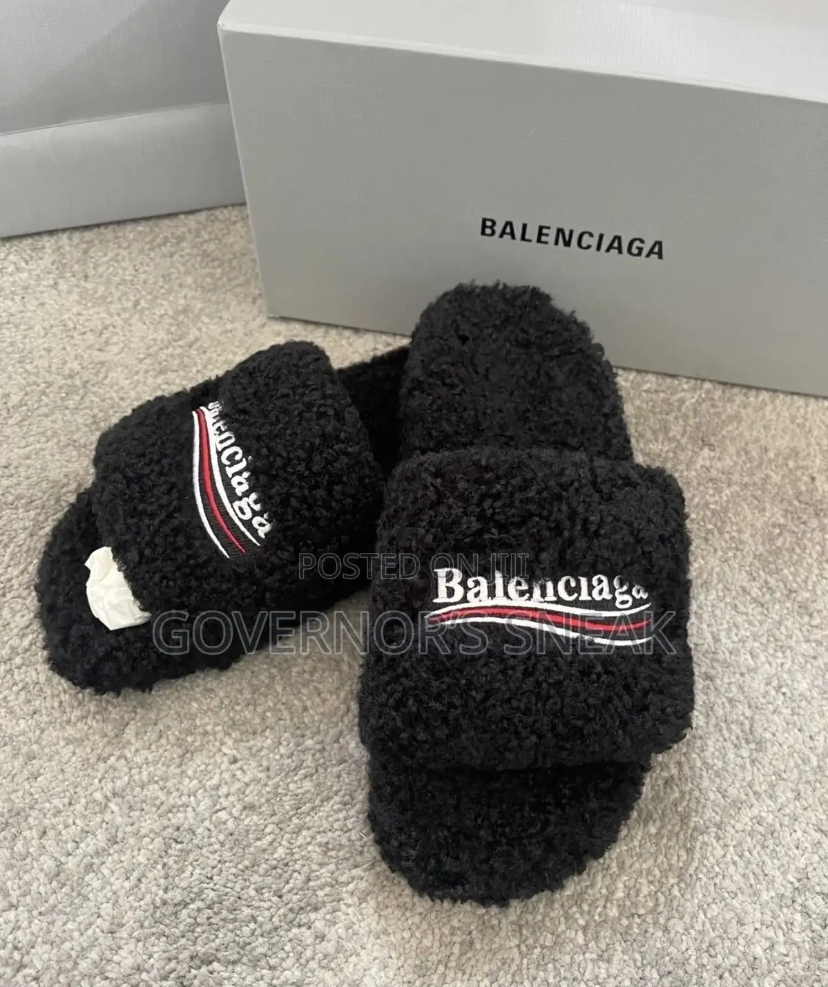 Balenciaga Political Campaign Furry Slides