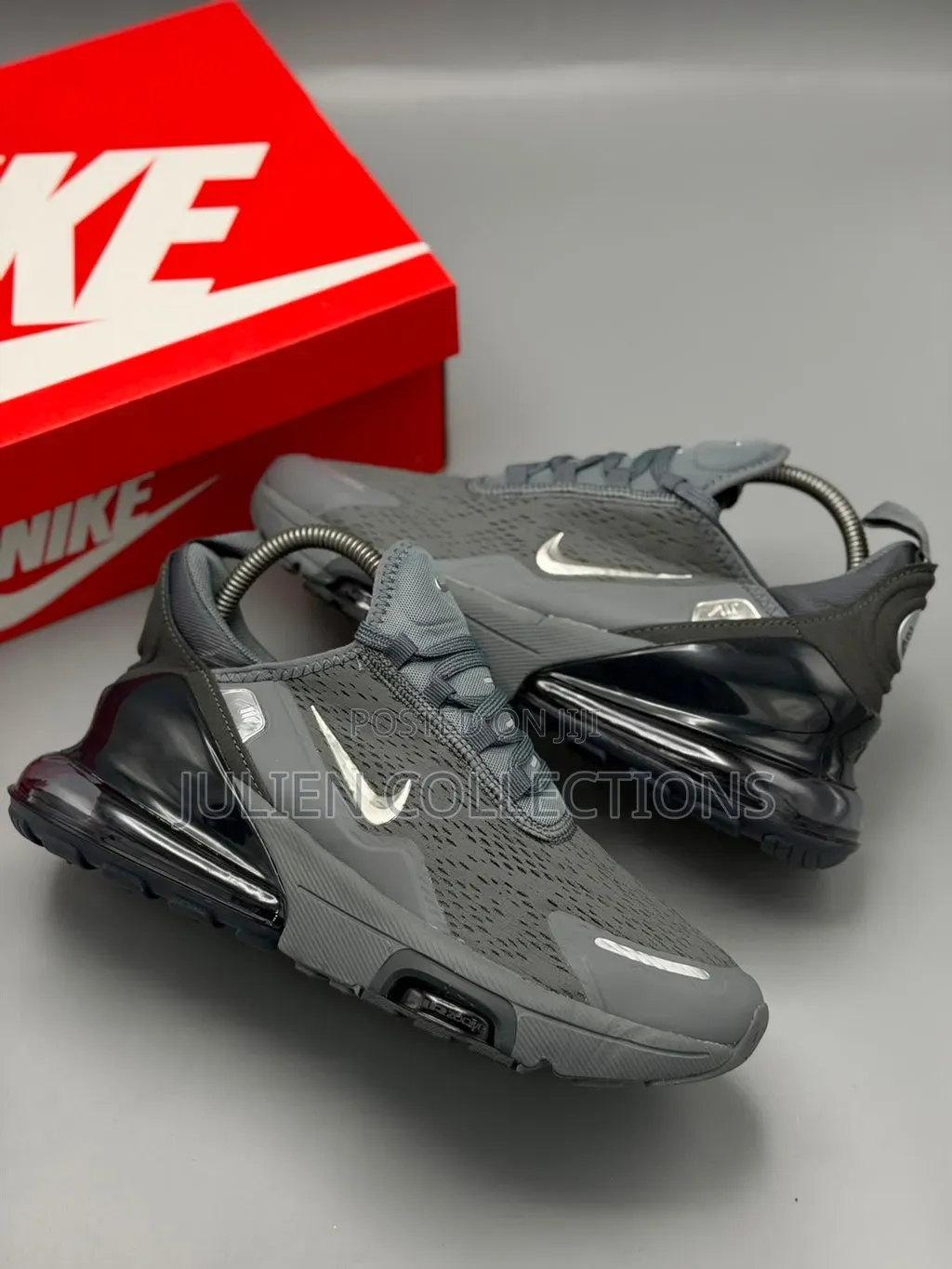 Nike Air Max Trainers 270 Black and Smoke Grey