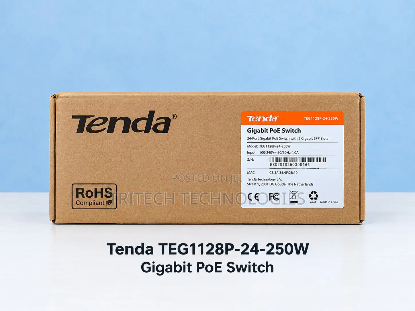 TENDA TEG1128P-24-250W-Tenda 26GE+2SFP Ethernet Unmanaged Switch