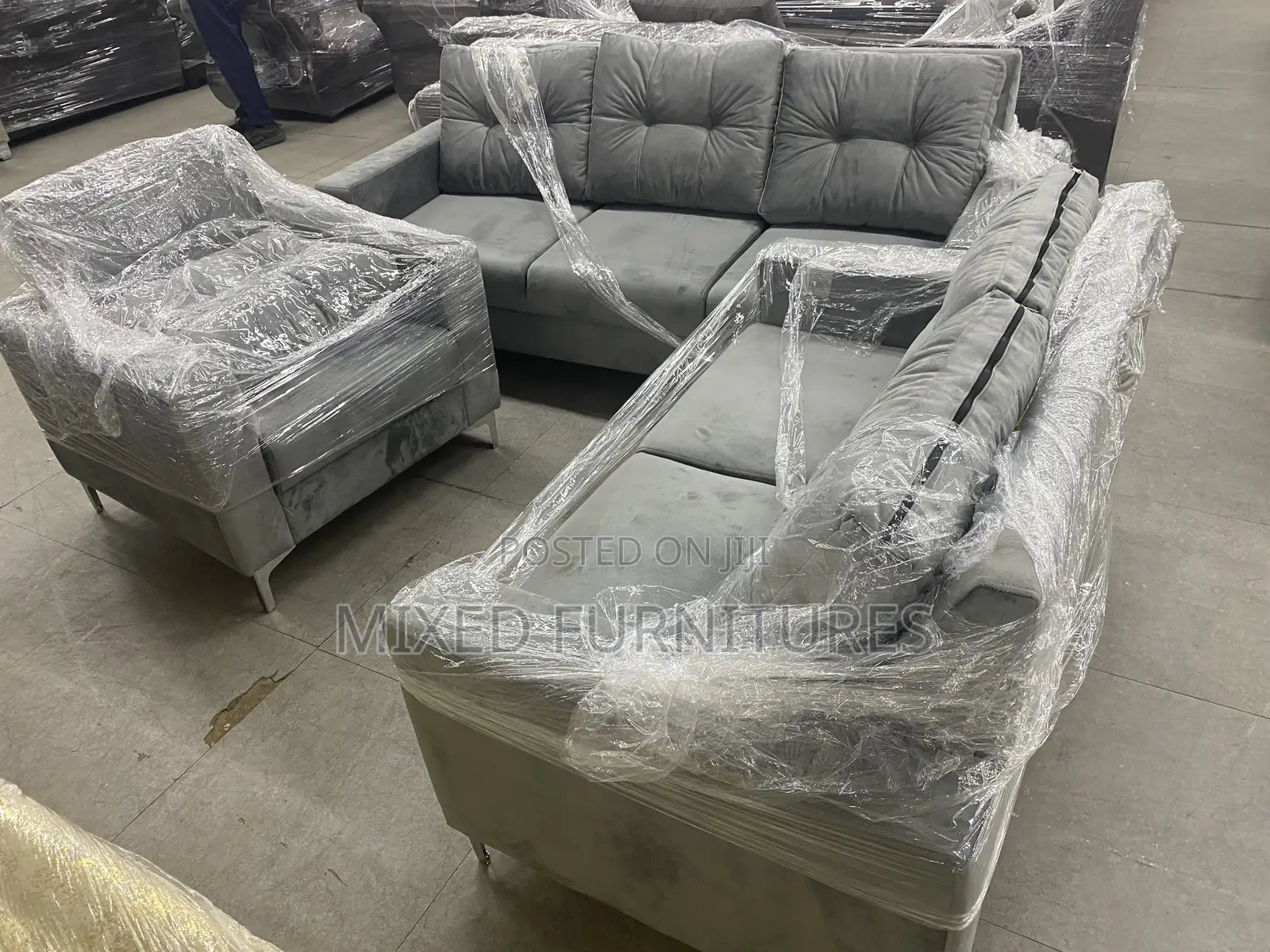 Living Room Sofa Suede Set