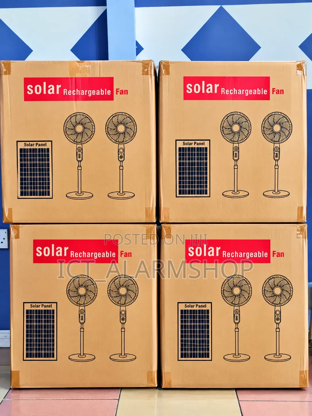 Solar Fan With Inbuilt Battery and Solar Panel