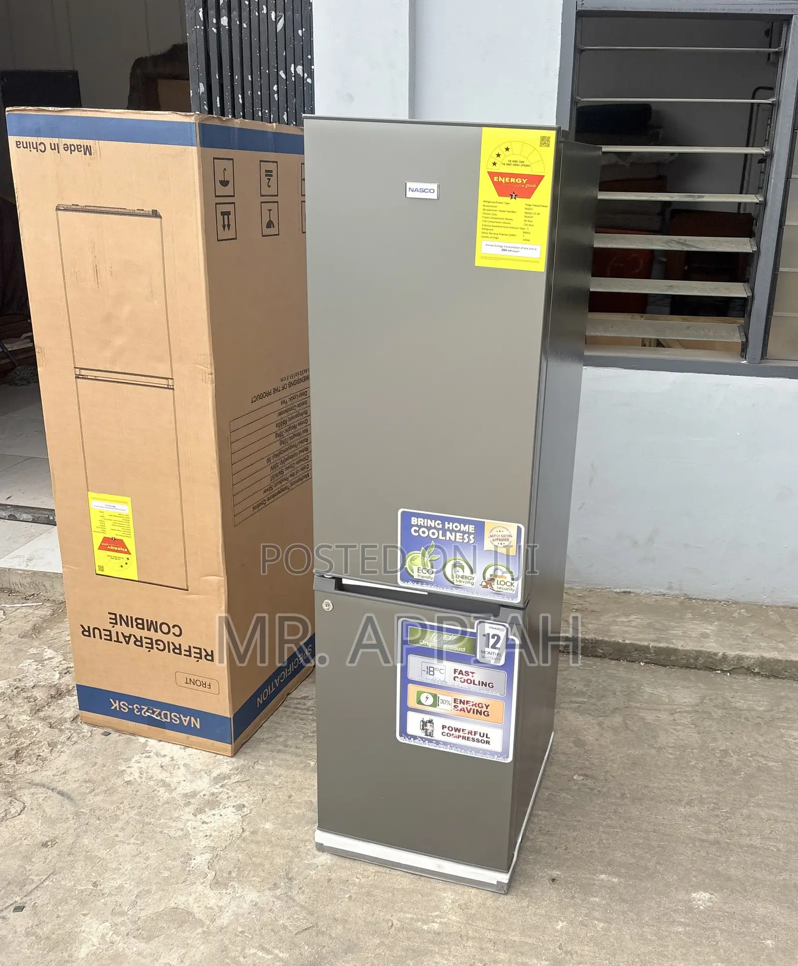 Exceptional Quality Nasco Bottom Mount Freezer Fridge(NasD2-23-SK)Gray