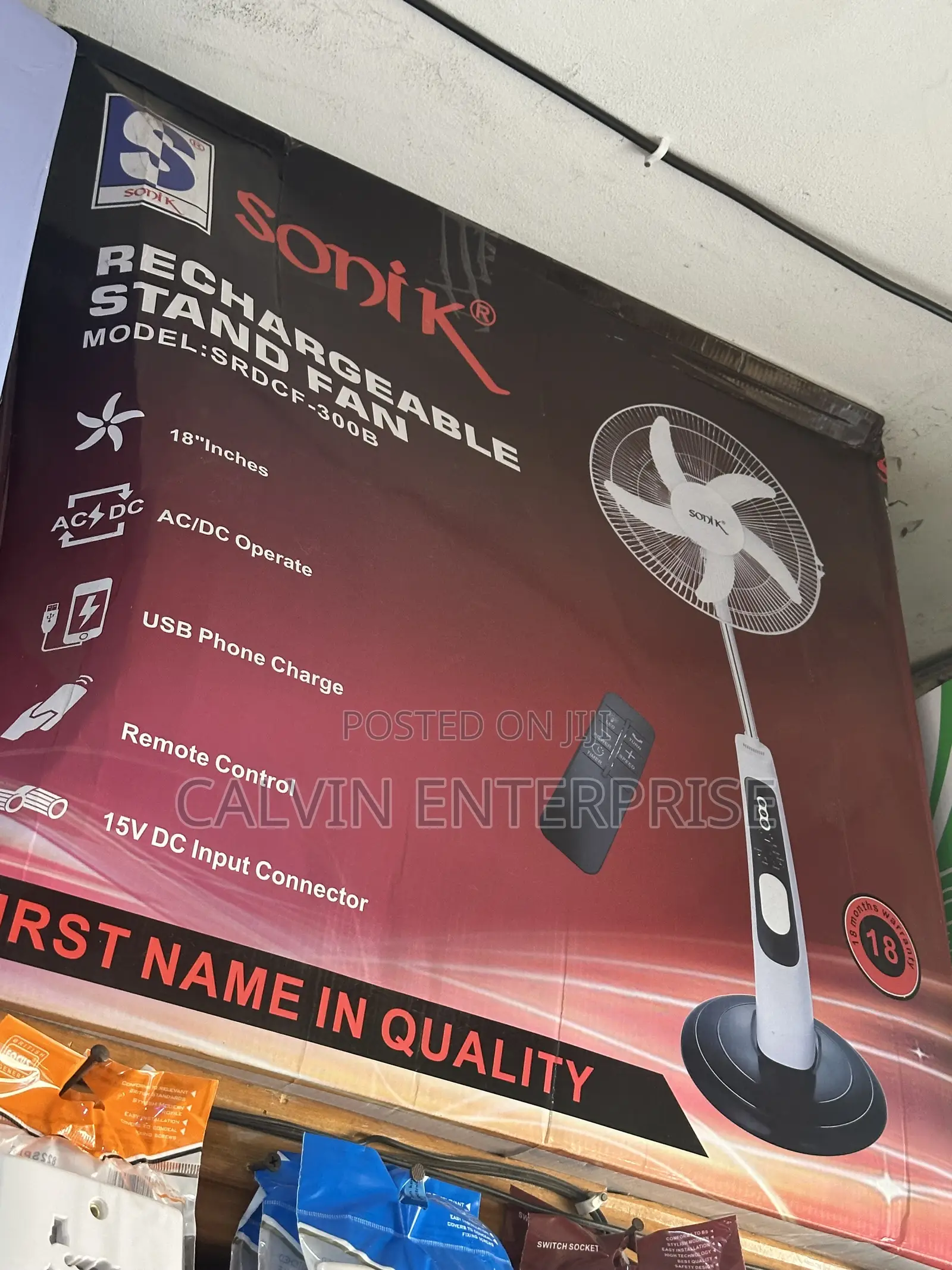 Sonik Japan Brand Rechargeable Fan