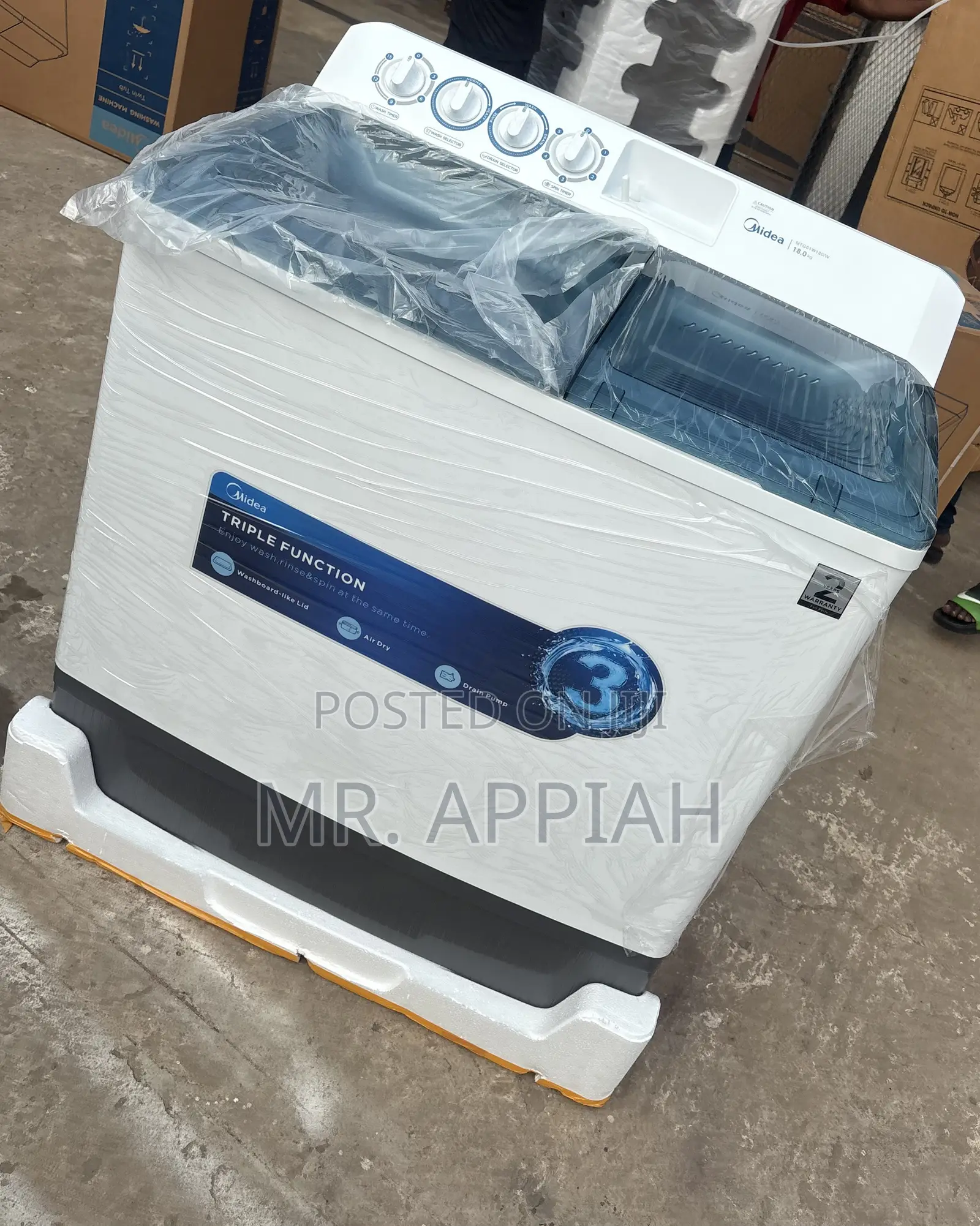 Exceptional Quality Midea 18KG Twin Top Washing Machine