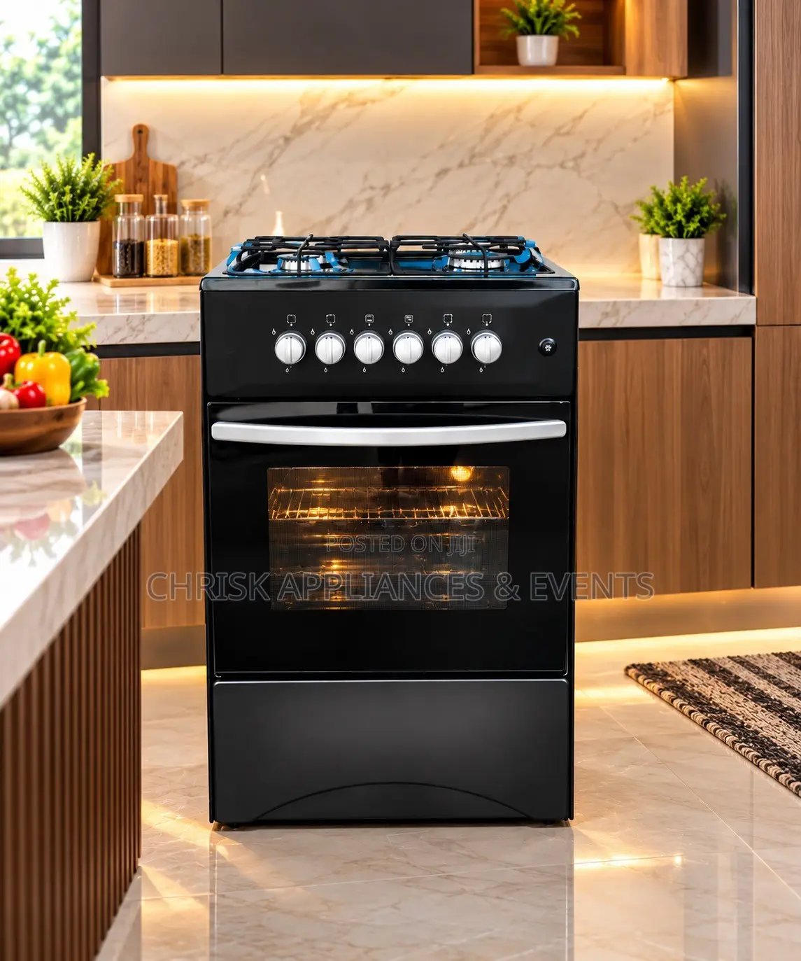 VOLCANO 50×50 All-Gas Cooker – 4 Burners, Oven & Grill |