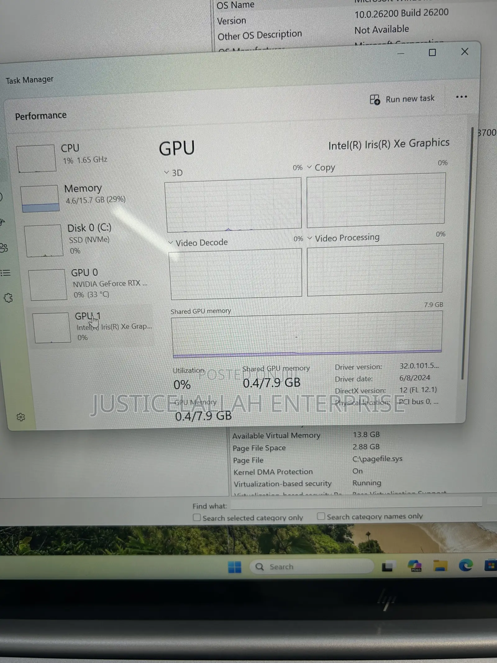 Laptop HP Envy 16 Gaming 16-h1023dx 16GB Intel Core i7 SSD 1T