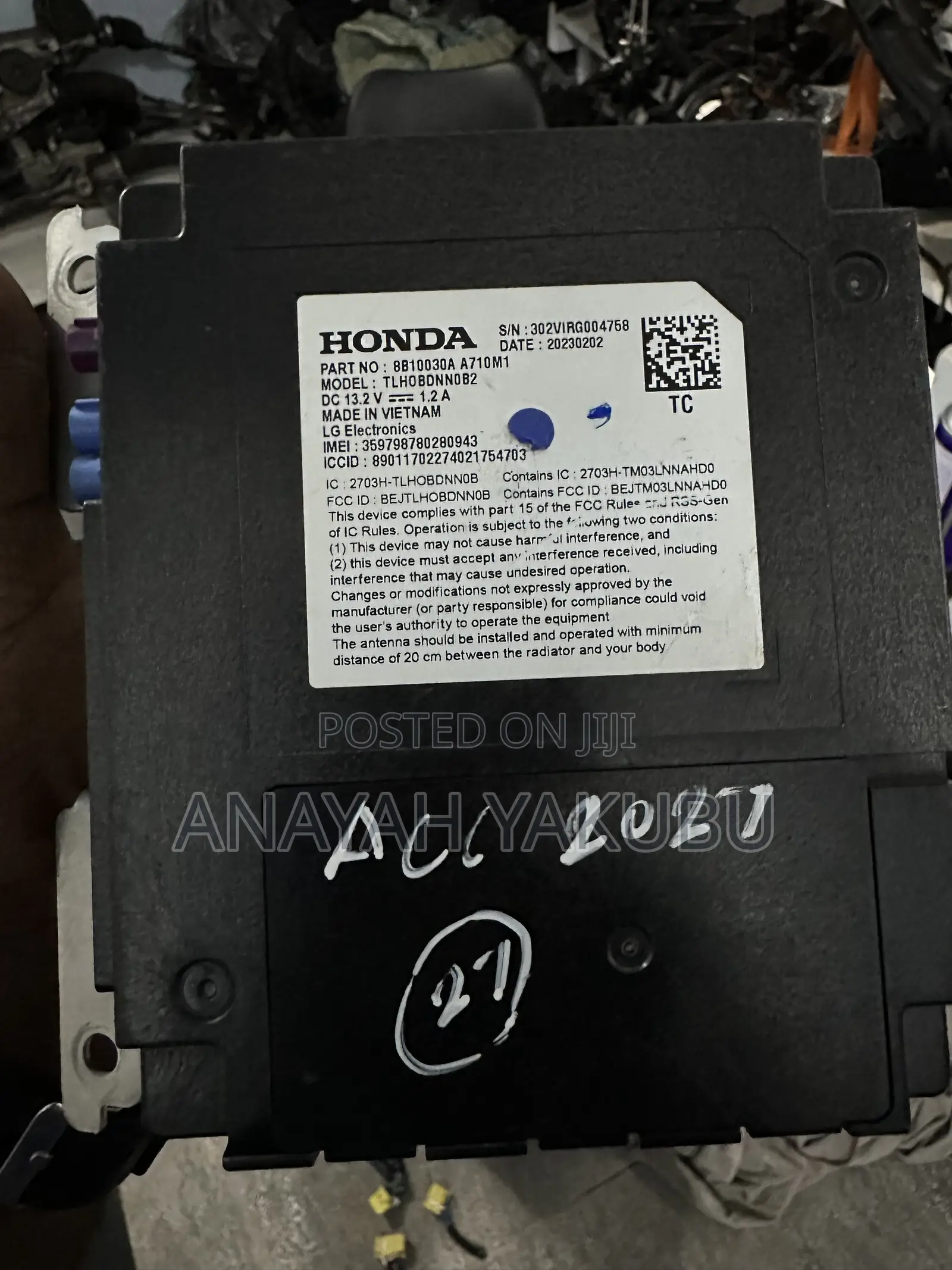 Honda Accord 2023-25 Telematics Control Unit