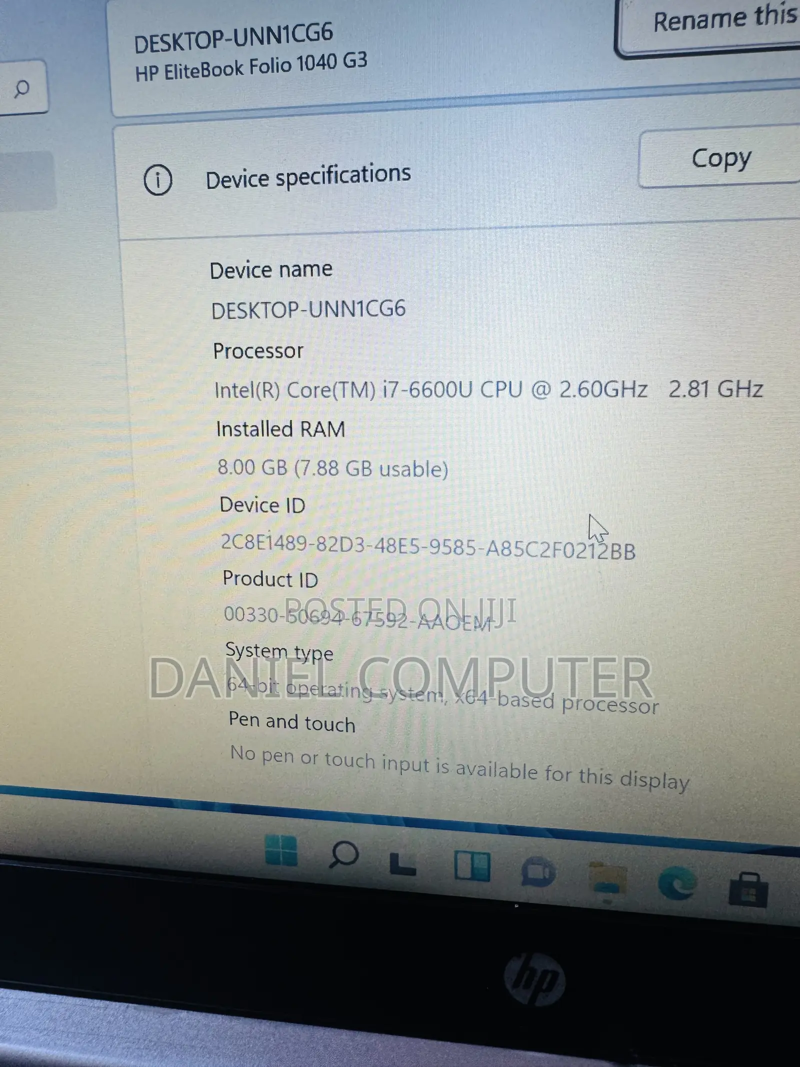 Laptop HP EliteBook 1040 G3 8GB Intel Core i7 SSD 256GB