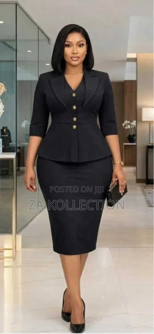 Ladies Fitted Buttoned Office Dress